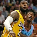LeBron James y Jimmy Butler, los líderes de Lakers y Heat
