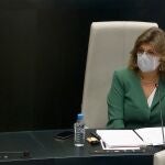 La delegada del Área de Gobierno de Hacienda y Personal, Engracia Hidalgo, durante el pleno del Ayuntamiento