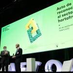Ximo Puig durante el acto de reconocimiento a la cadena de valor del sector hortofrutícola organizado por la Asociación de Fabricantes y Distribuidores Aecoc