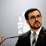 El ministro de Consumo, Alberto Garzón, ofrece una rueda de prensa sobre los resultados del estudio de Vigilancia del Crecimiento, Alimentación, Actividad Física, Desarrollo Infantil y Obesidad en España (Aladino 2019), en Madrid (España), a 30 de septiembre de 2020.