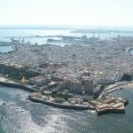 Vista aérea de la ciudad de Cádiz