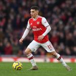 Lucas Torreira, en un partido del Arsenal