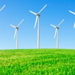 Imagen de aerogeneradores en un parque eólico