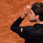 Dominic Thiem, en su partido de cuartos de Roland Garros contra Schwartzman