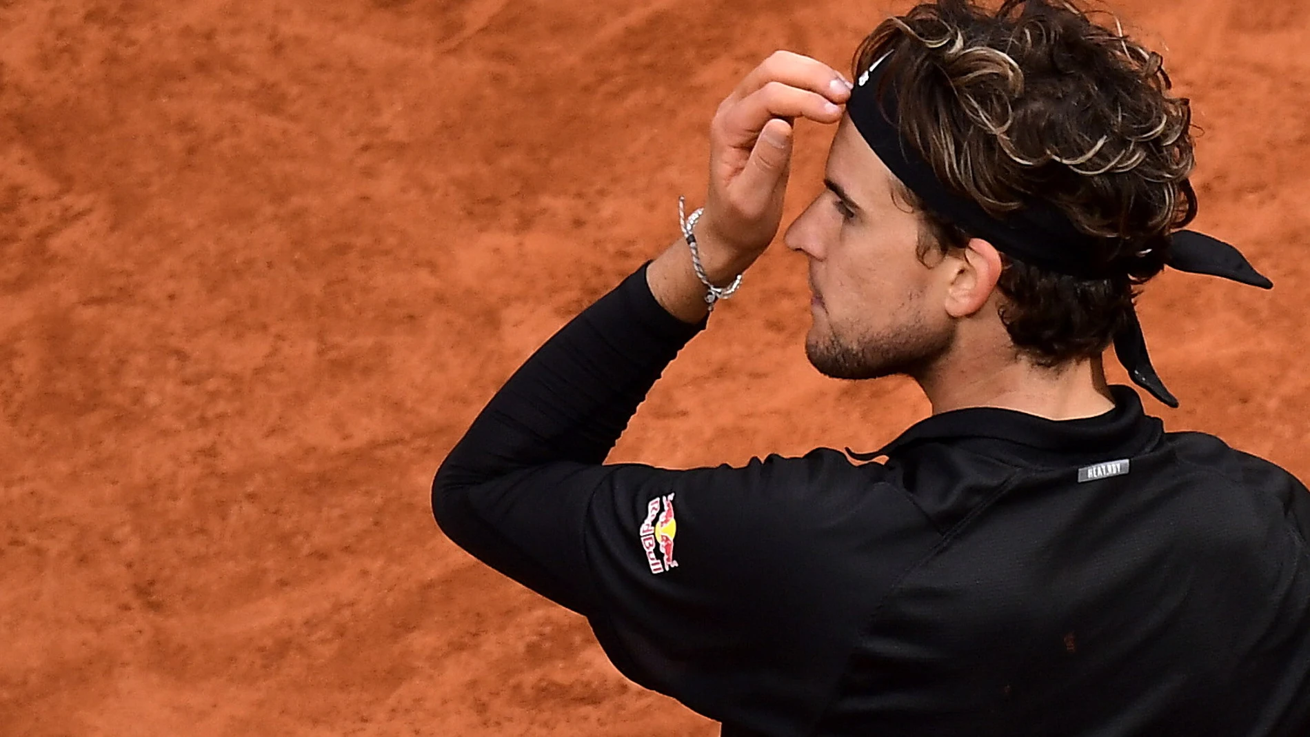 Dominic Thiem, en su partido de cuartos de Roland Garros contra Schwartzman