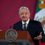 El presidente Andrés Manuel López Obrador durante su conferencia de prensa matutina