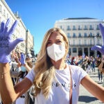 Una enfermera durante la manifestación que bajo el lema "La vocación no justifica la explotación"