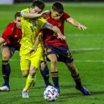 Pedri, con la camiseta de la selección sub'21 contra Kazajstán