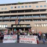 Protesta de trabajadores de autobuses urbanos de Murcia