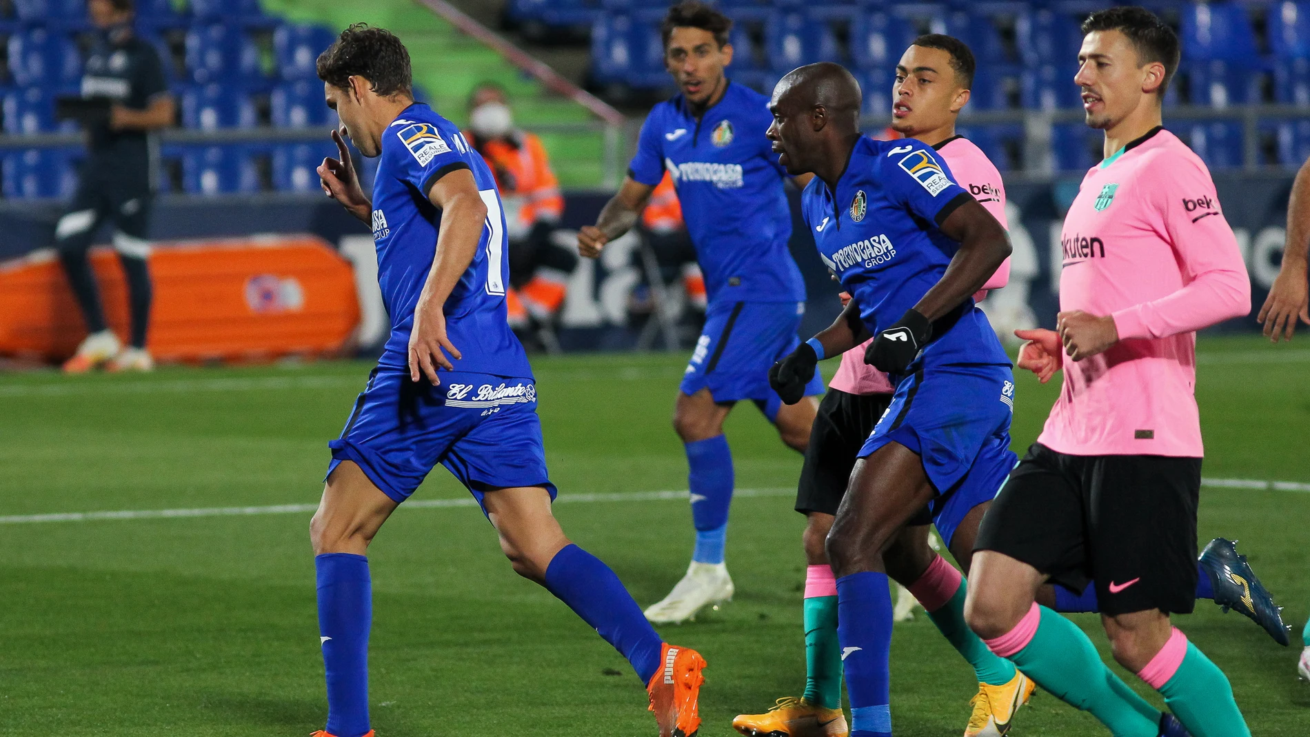 Jaime Mata celebra un gol del Getafe.