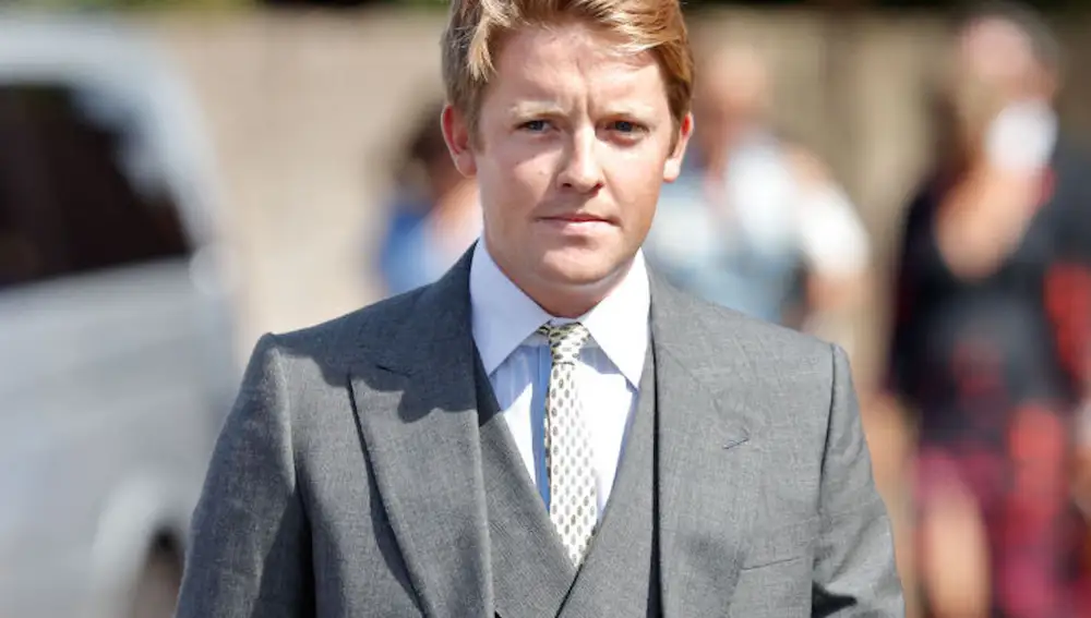 Hugh Grosvenor, Duque de Westminster, en la boda de Charlie van Straubenzee y Daisy Jenks.