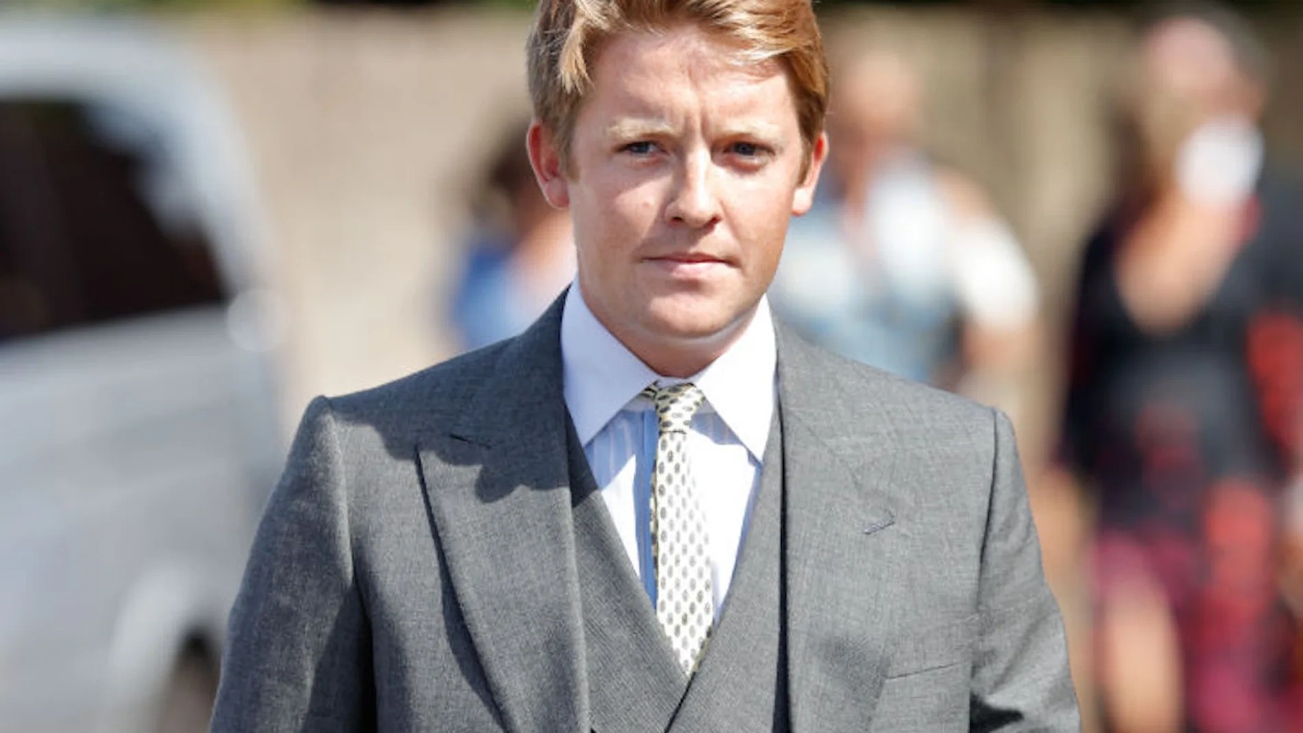 Hugh Grosvenor, Duque de Westminster, en la boda de Charlie van Straubenzee y Daisy Jenks.
