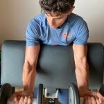 Marc Márquez subió a Twitter una foto de su trabajo en el gimnasio