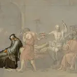 Platón dentro del cuadro 'La muerte de Sócrates' de Jacques-Louis David