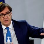 El ministro de Sanidad Salvador Illa, durante la rueda de prensa