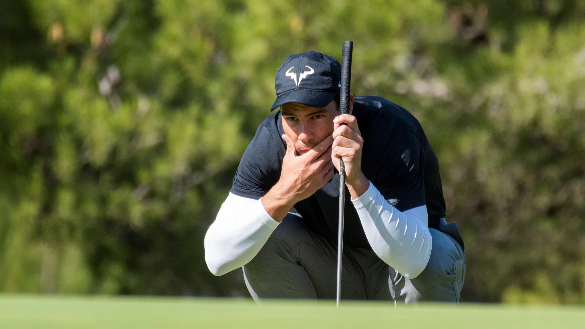 El tenista Rafa Nadal durante su participación en el Campeonato de Baleares de golf