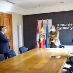 El vicepresidente de la junta, Francisco Igea, durante su encuentro con representantes del sindicato CSIF