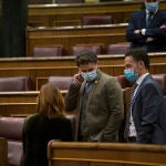 Gabriel Rufián de Erc y Edmundo Bal de Ciudadanos ayer en el Pleno Congreso.