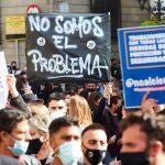 Protesta del ocio nocturno frente a la Generalitat