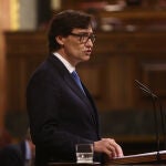 El ministro de Sanidad, Salvador Illa, interviene durante el debate del estado de alarma