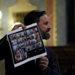 MADRID, 29/10/2020.- El líder de Vox, Santiago Abascal, durante su intervención en el pleno del Congreso