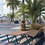 Proyecto de reforma provisional del Puerto Olímpico de Barcelona antes de su reforma integral