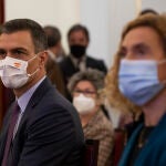 El presidente del Gobierno, Pedro Sánchez, durante el Homenaje a Manuel Azaña hoy en el Congreso