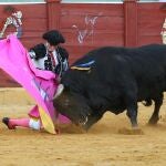 El diestro Jiménez Fortes, en el cuarto toro de la corrida que se está celebrando en la Plaza de Toros de Estepona y en la que comparte cartel con Daniel Luque. EFE/Daniel Pérez