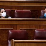 La líder de Ciudadanos, Inés Arrimadas y el portavoz parlamentario, Edmundo Bal, durante el Pleno del Congreso que debate el proyecto de ley de Presupuestos Generales del Estado para 2021