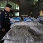 Las sacas incautadas durante un operativo antinarcóticos