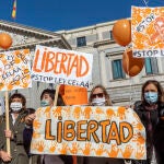 Protesta, enfrente del Congreso de los Diputados, de varias asociaciones de AMPAS contra la tramitación de la nueva Ley de Educación