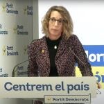 La candidata del PDeCAT a la Presidencia de la Generalitat y exconsellera, Àngels Chacón, durante un acto telemático del mundo municipal del partido.