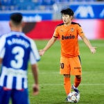 Kang in Lee con el Valencia.