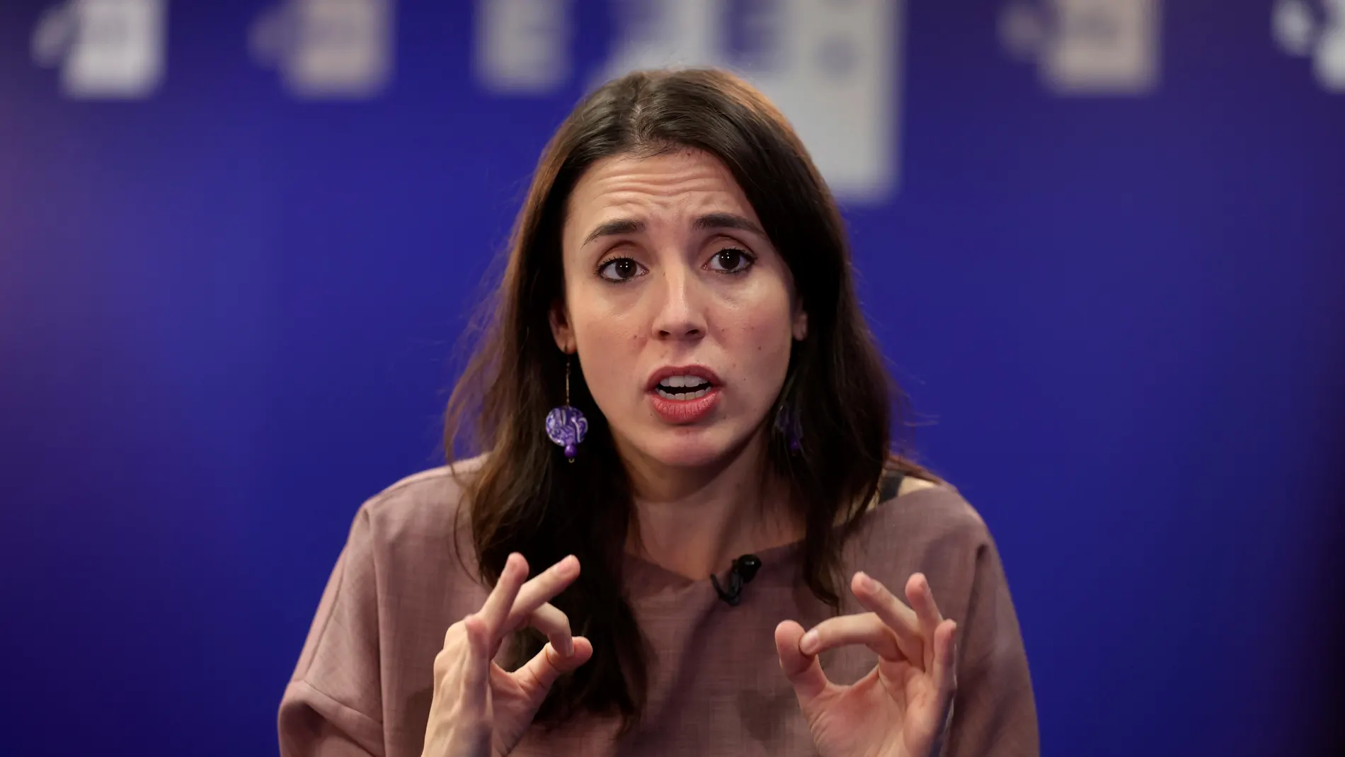 La ministra de Igualdad, Irene Montero, durante una entrevista con Efe