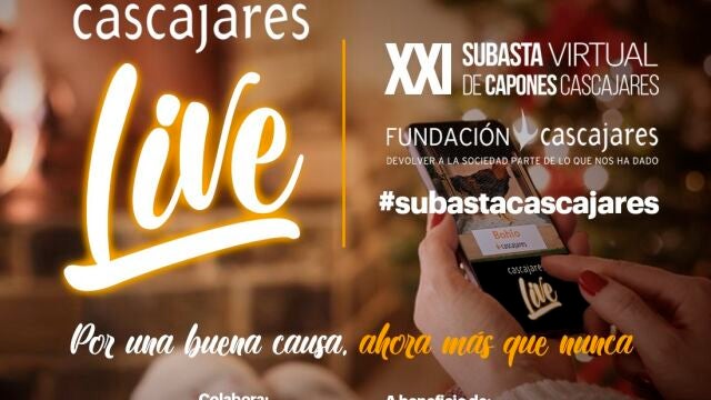 Cartel de la subasta benéfica de capona que se celebrará de manera onlin