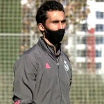 Álvaro Arbeloa, en su debut como entrenador del Infantil A del Real Madrid.