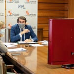 El consejero de Fomento y Medio Ambiente, Juan Carlos Suárez-Quiñones, se reúne con el secretario de Estado Roberto Sánchez Sánchez para suscribir el protocolo