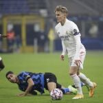 Martin Odegaard con el Real Madrid.