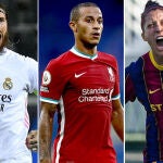Sergio Ramos, Thiago Alcántara y Jenni Hermoso.