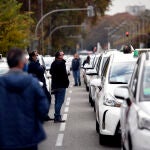 Marcha de taxistas convocada por la FPTM, la Asociación Gremial del Taxi de Madrid y la Asociación Élite Taxi Madrid, en Madrid
