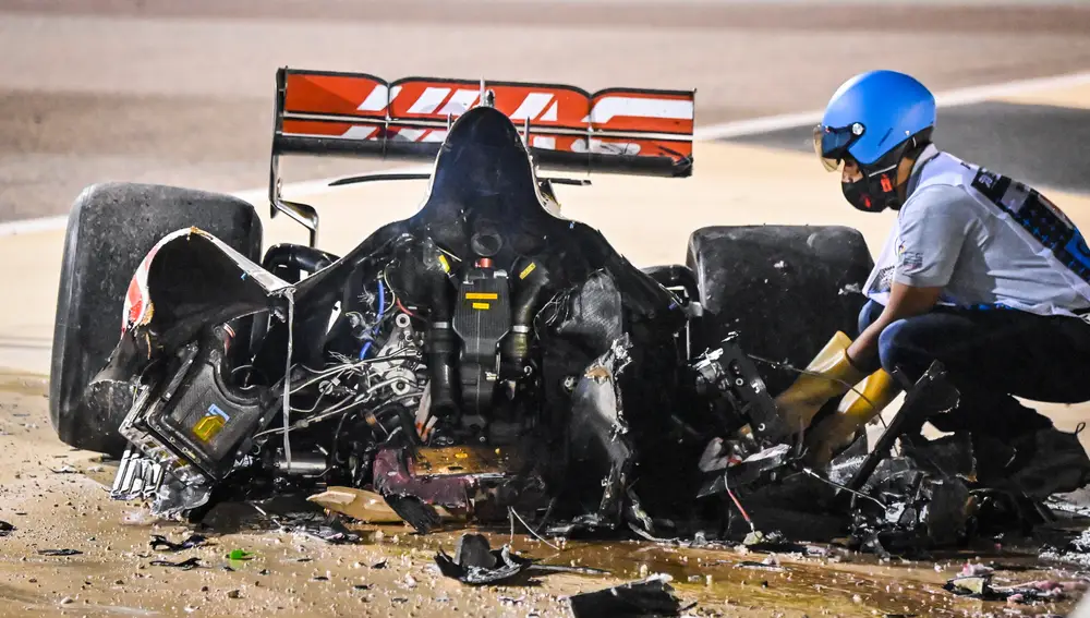 Estado en el que quedó una parte del vehículo.