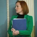 State Department spokeswoman Jen Psaki stands in on a meeting in Washington, Friday, Feb. 27, 2015. President-elect Joe Biden will have an all-female communications team at his White House, led by campaign communications director Kate Bedingfield. Jen Psaki will be his press secretary. (AP Photo/Pablo Martinez Monsivais)