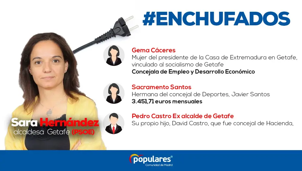Campaña del PP de Madrid denunciado los casos de "enchufismo" del PSOE madrileño