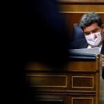 El ministro de Seguridad Social, José Luis Escrivá, durante el debate del proyecto de presupuestos generales del Estado para 2021 en el Congreso