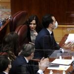 La presidenta de la Comunidad de Madrid, Isabel Díaz Ayuso, en la sesión de control al Gobierno en la Asamblea de Madrid