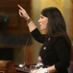 La portavoz adjunta de Vox, Macarena Olona, durante una sesión plenaria en el Congreso de los Diputados, en Madrid (España), a 15 de diciembre de 2020.