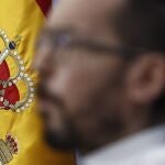 MADRID, 15/12/2020.- El portavoz de Unidas Podemos, Pablo Echenique, da una rueda de prensa tras la reunión de la Junta de Portavoces, este martes, en el Congreso de los Diputados