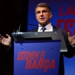 Joan Laporta, en el acto de presentación de los integrantes su candidatura