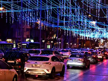 Atasco de tráfico en Madrid Atasco de tráfico en Madrid