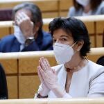 La ministra de Educación, Isabel Celaá, durante el pleno celebrado este miércoles en el Senado en el que se aprueba definitivamente la ley